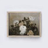 Vintage Dark Floral Spray Painting A271